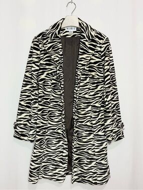 Vintage Zebra Print Faux Fur Jacket